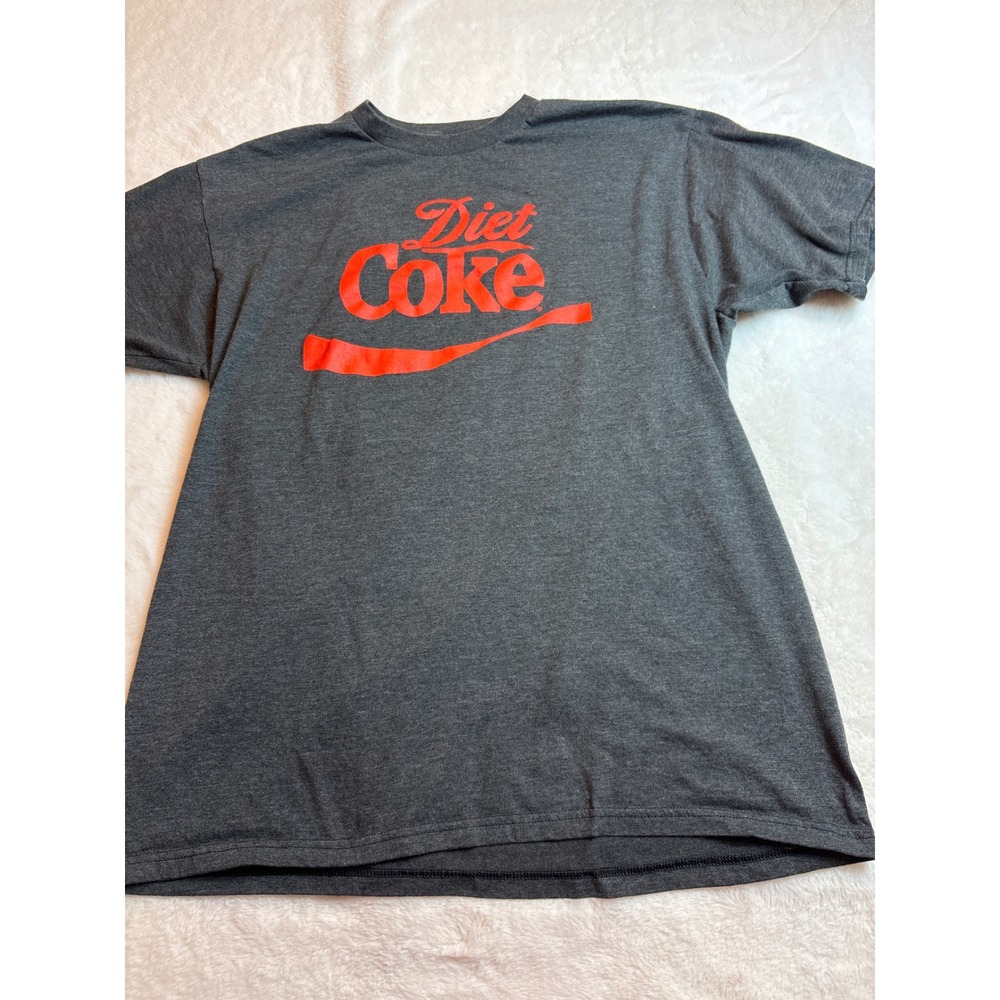 Coca-Cola Diet Coke Graphic Tee Shirt Mens Large Gray Red Logo Short Sleeve L